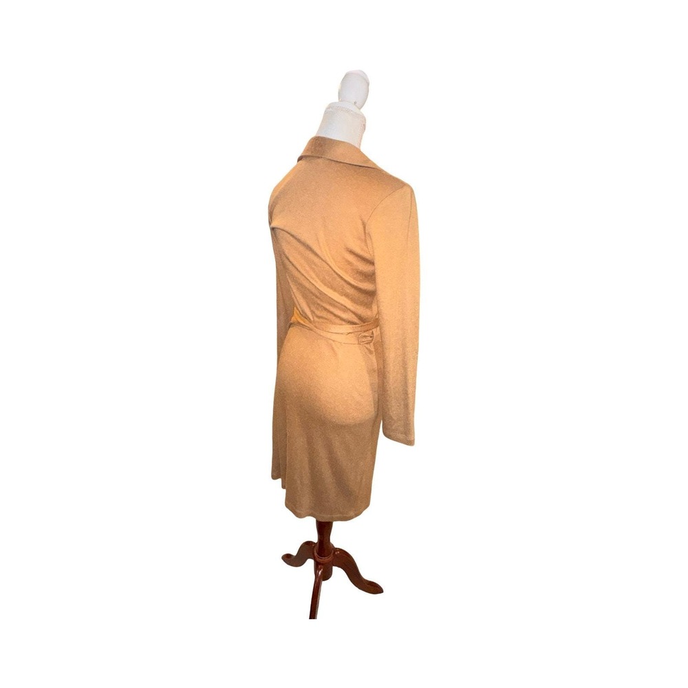 Vintage 90s ABS Allen Schwartz Wool Angora Wrap Dress Size Medium - Picture 8 of 13